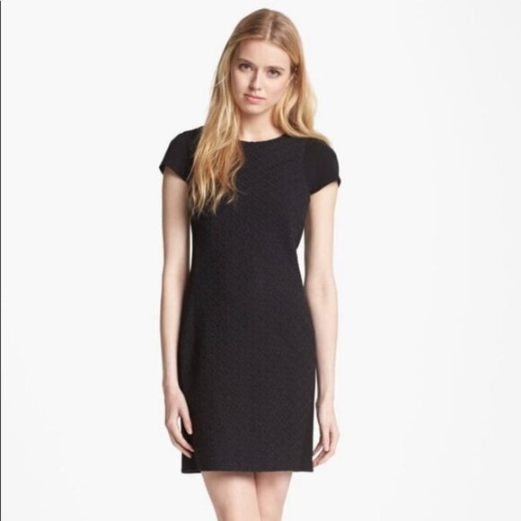 Diane von Furstenberg DVF Pele Eyelet Knit Sheath Jersey Dress Black - Picture 1 of 8